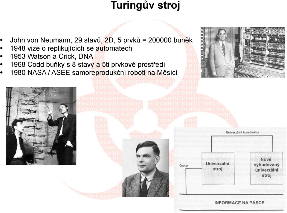 Watson a Crick, DNA 1968 Codd buňky s 8 stavy a 5ti