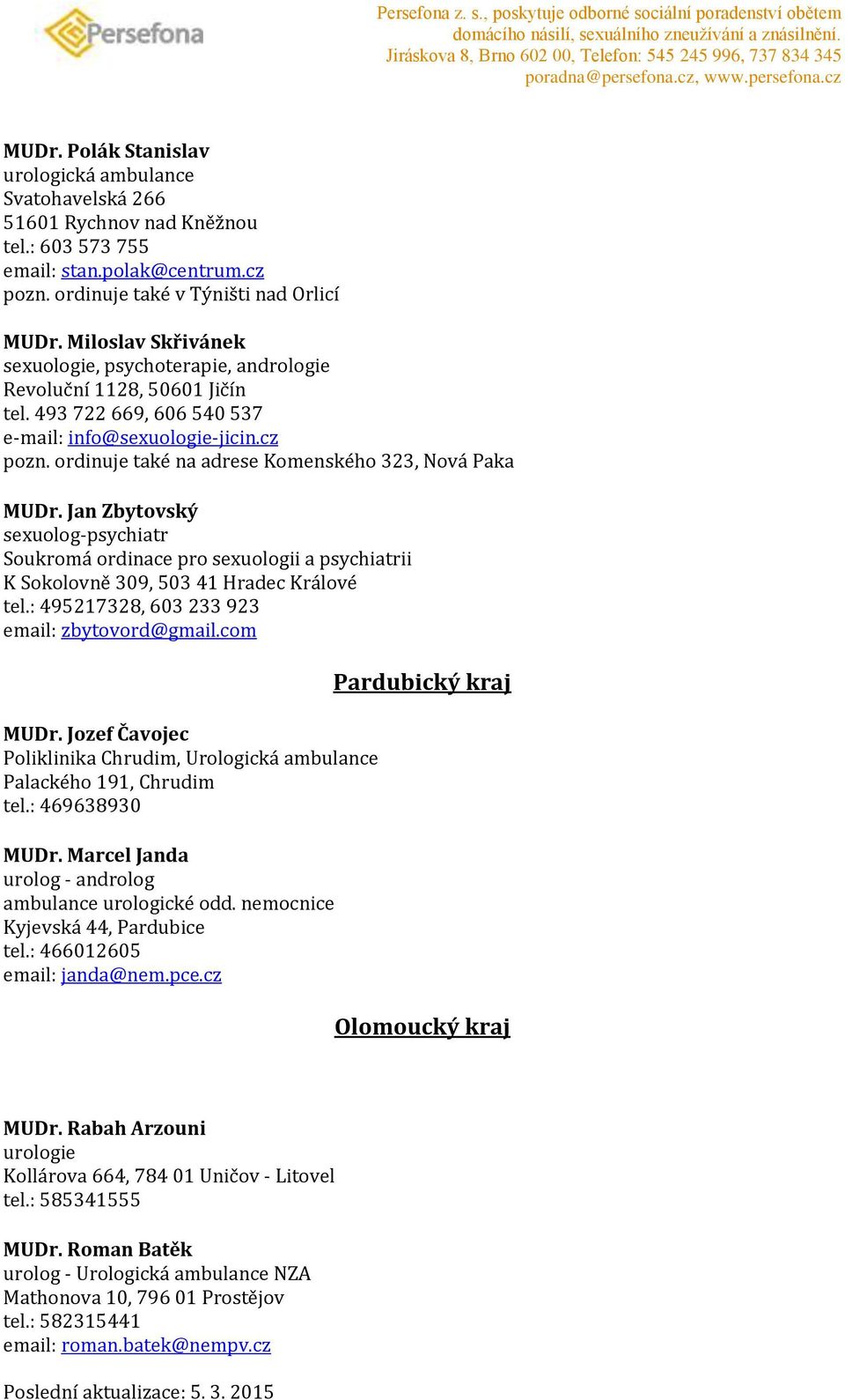 Jan Zbytovský -psychiatr Soukromá ordinace pro ii a psychiatrii K Sokolovně 309, 503 41 Hradec Králové tel.: 495217328, 603 233 923 email: zbytovord@gmail.com MUDr.