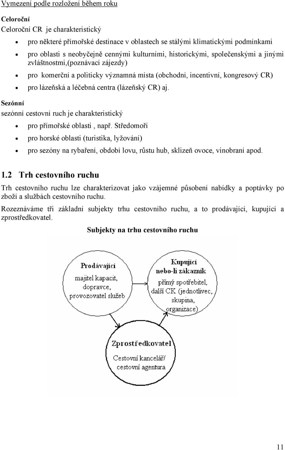 CR) aj. Sezónní sezónní cestovní ruch je charakteristický pro přímořské oblasti, např.