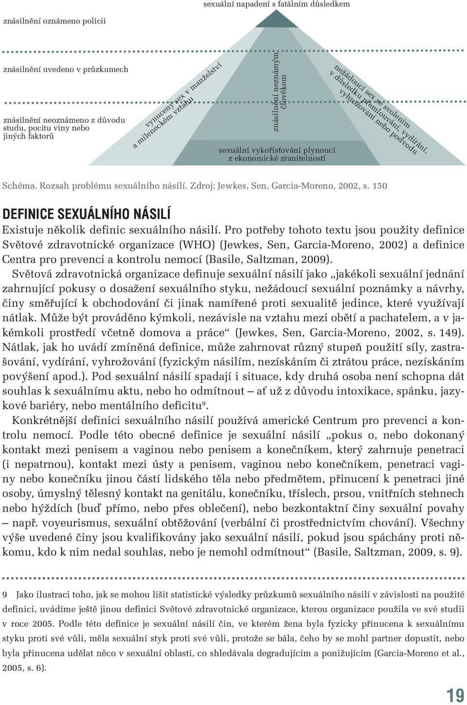 Rozsah problému sexuálního násilí. Zdroj: Jewkes, Sen, Garcia-Moreno, 2002, s. 150 Definice sexuálního násilí Existuje několik definic sexuálního násilí.