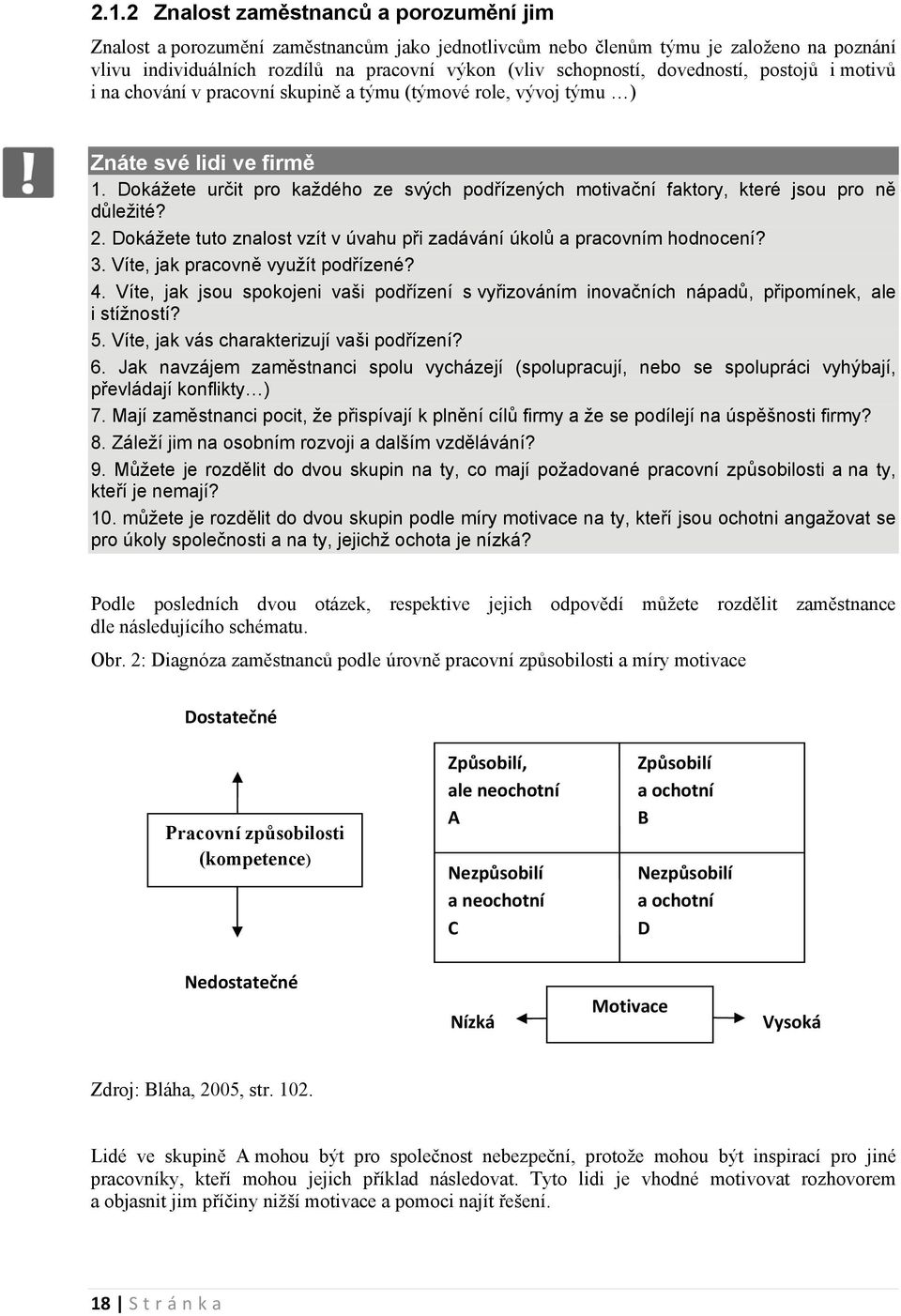 Dokážete určit pro každého ze svých podřízených motivační faktory, které jsou pro ně důležité? 2. Dokážete tuto znalost vzít v úvahu při zadávání úkolů a pracovním hodnocení? 3.