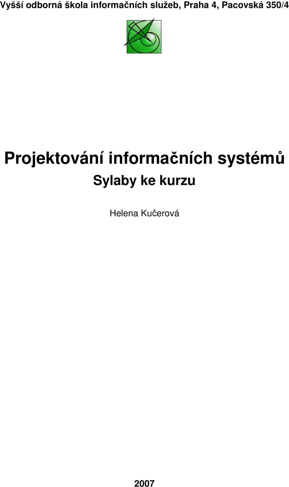 Projektování informačních systémů
