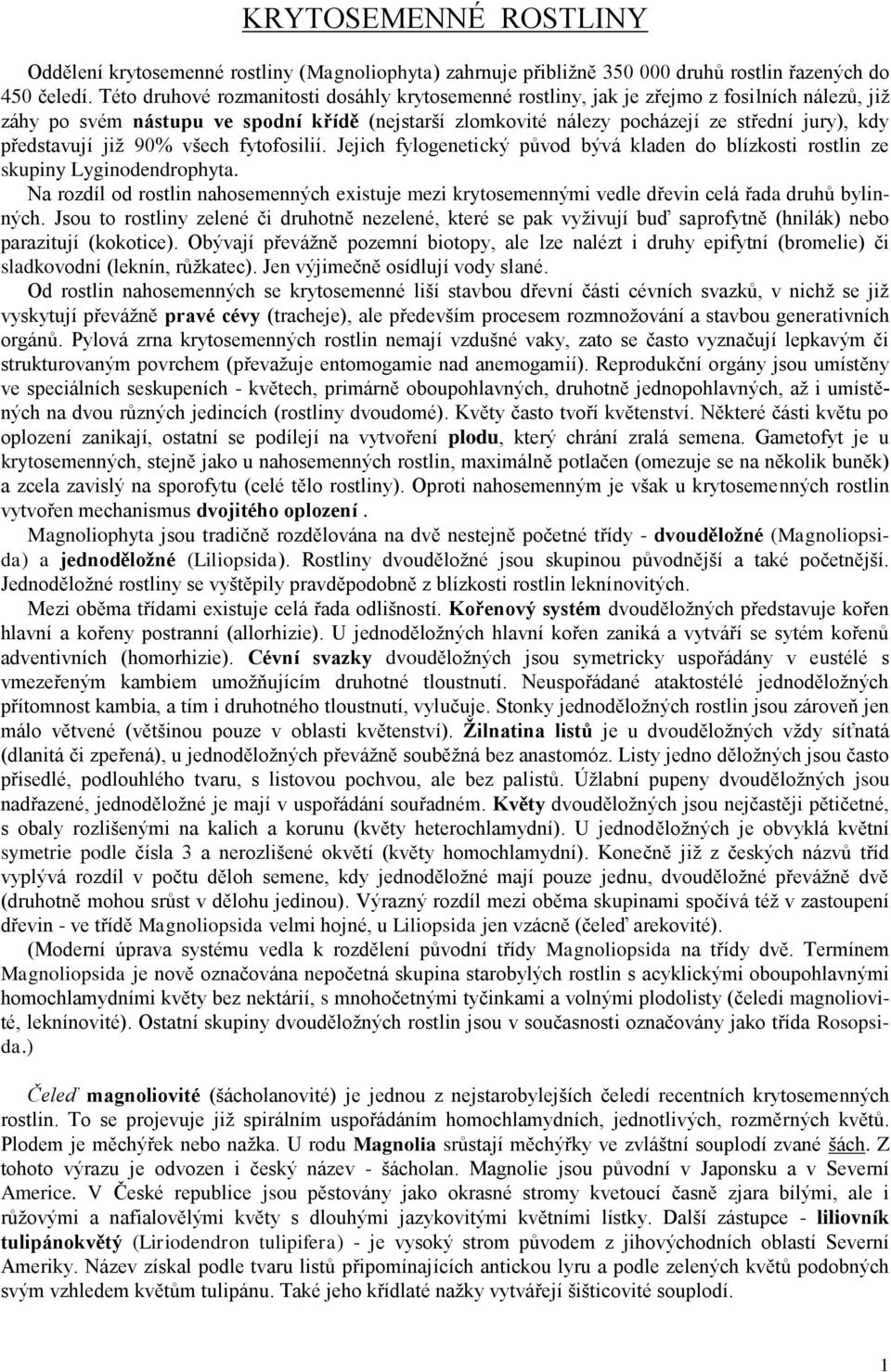 představují již 90% všech fytofosilií. Jejich fylogenetický původ bývá kladen do blízkosti rostlin ze skupiny Lyginodendrophyta.