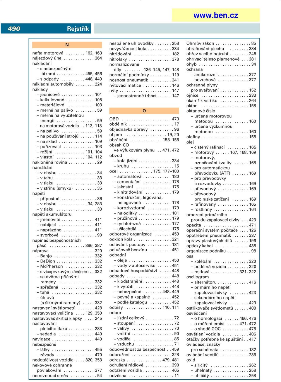 . 112, 113 na palivo............... 59 na používání strojů...... 114 na sklad............... 109 pořizovací............. 103 režijní............. 101, 104 vlastní............ 104, 112 nakloněná rovina.