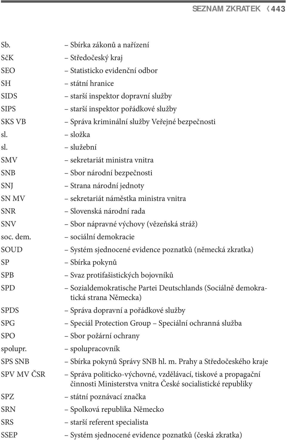 kriminální služby Veřejné bezpečnosti složka služební sekretariát ministra vnitra Sbor národní bezpečnosti Strana národní jednoty sekretariát náměstka ministra vnitra Slovenská národní rada Sbor