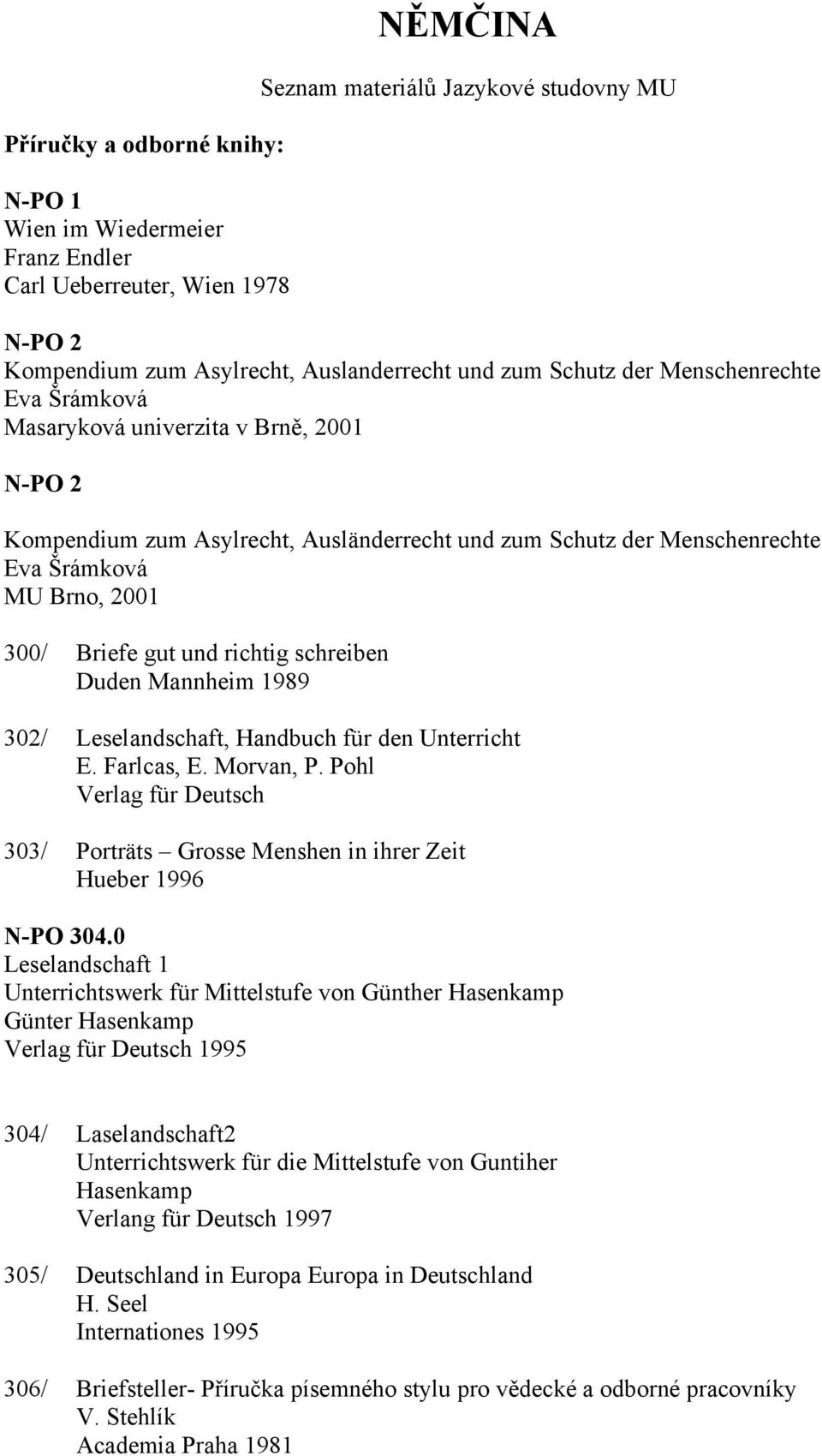1989 302/ Leselandschaft, Handbuch für den Unterricht E. Farlcas, E. Morvan, P. Pohl Verlag für Deutsch 303/ Porträts Grosse Menshen in ihrer Zeit Hueber 1996 N-PO 304.
