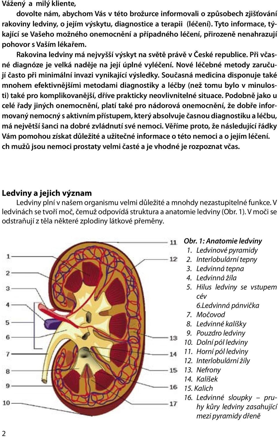 Při včasné diagnóze je velká naděje na její úplné vyléčení. Nové léčebné metody zaručují často při minimální invazi vynikající výsledky.