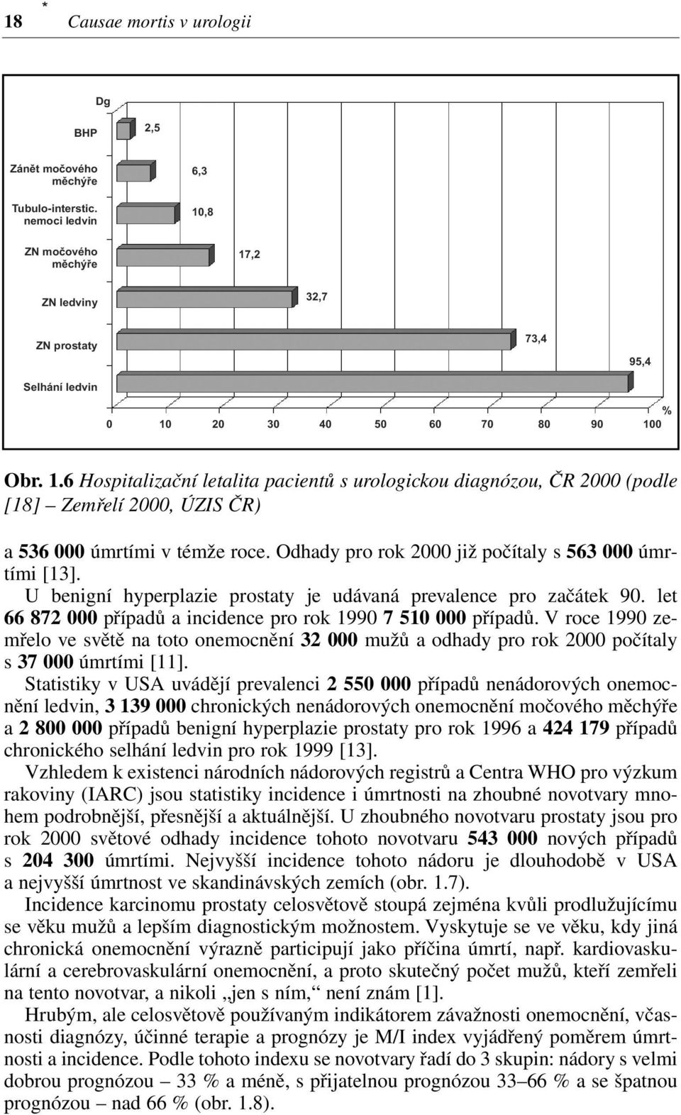Odhady pro rok 2000 již počítaly s 563 000 úmrtími [13]. U benigní hyperplazie prostaty je udávaná prevalence pro začátek 90. let 66 872 000 případů a incidence pro rok 1990 7 510 000 případů.
