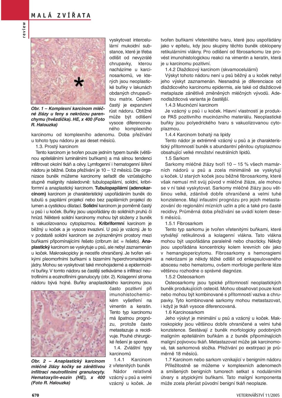 chrupavčitou matrix. Celkem častý je expanzivní růst nádoru. Obtížné může být odlišení vysoce diferencovaného komplexního karcinomu od komplexního adenomu.