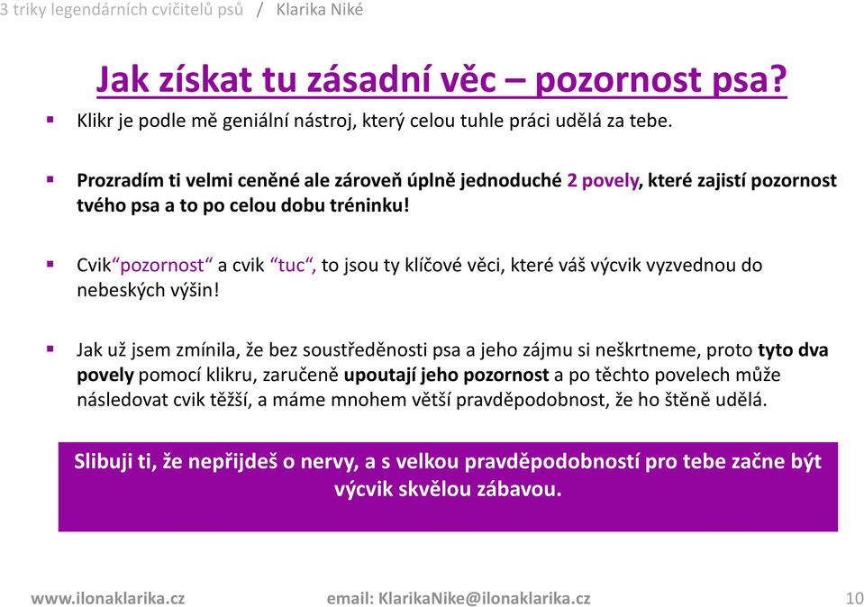 Cvik pozornost a cvik tuc, to jsou ty klíčové věci, které váš výcvik vyzvednou do nebeských výšin!