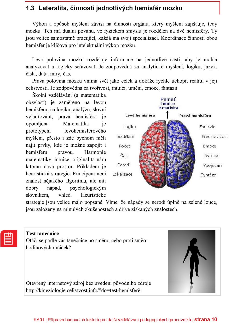 Koordinace činnosti obou hemisfér je klíčová pro intelektuální výkon mozku. Levá polovina mozku rozděluje informace na jednotlivé části, aby je mohla analyzovat a logicky seřazovat.