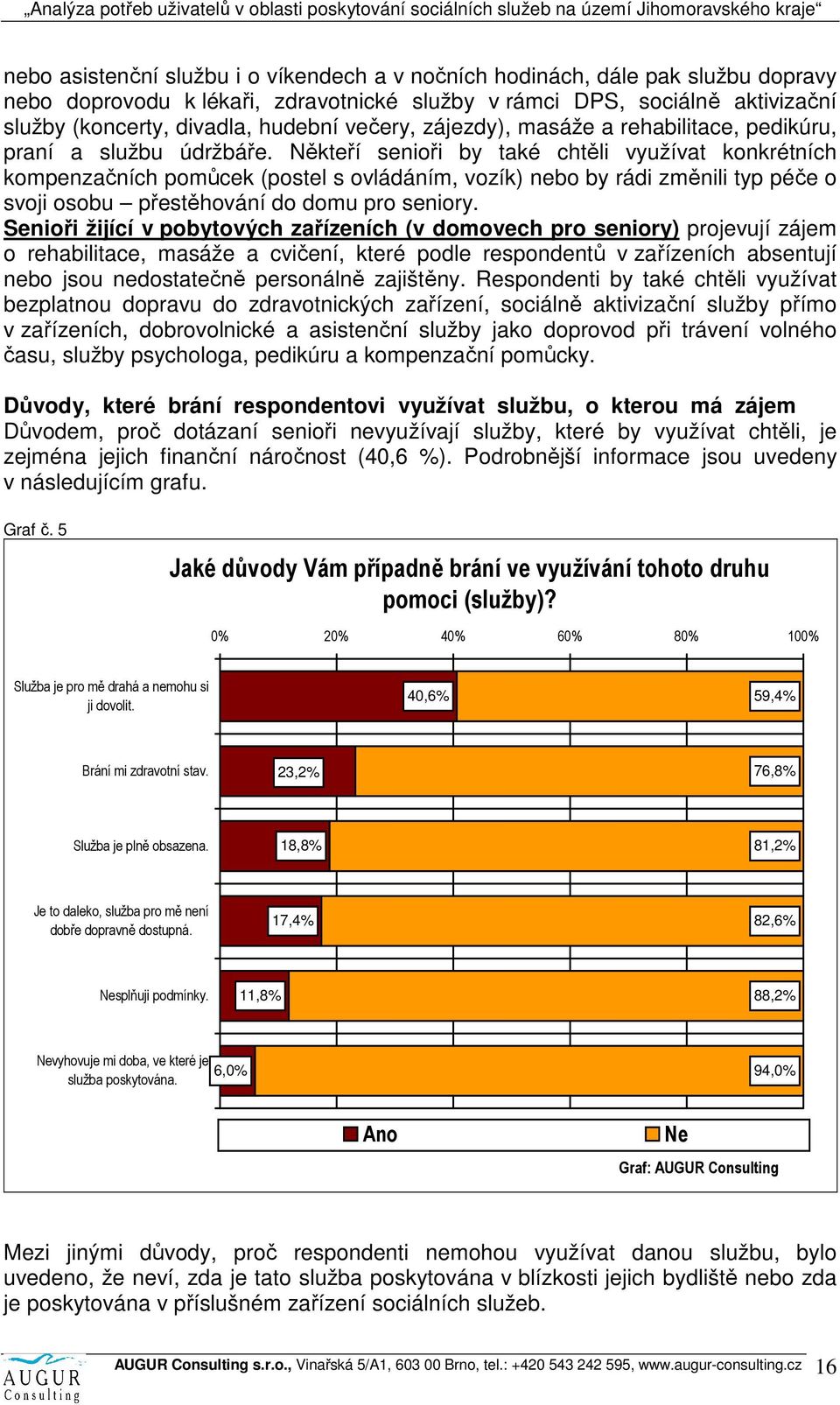 Někteří senioři by také chtěli využívat konkrétních kompenzačních pomůcek (postel s ovládáním, vozík) nebo by rádi změnili typ péče o svoji osobu přestěhování do domu pro seniory.