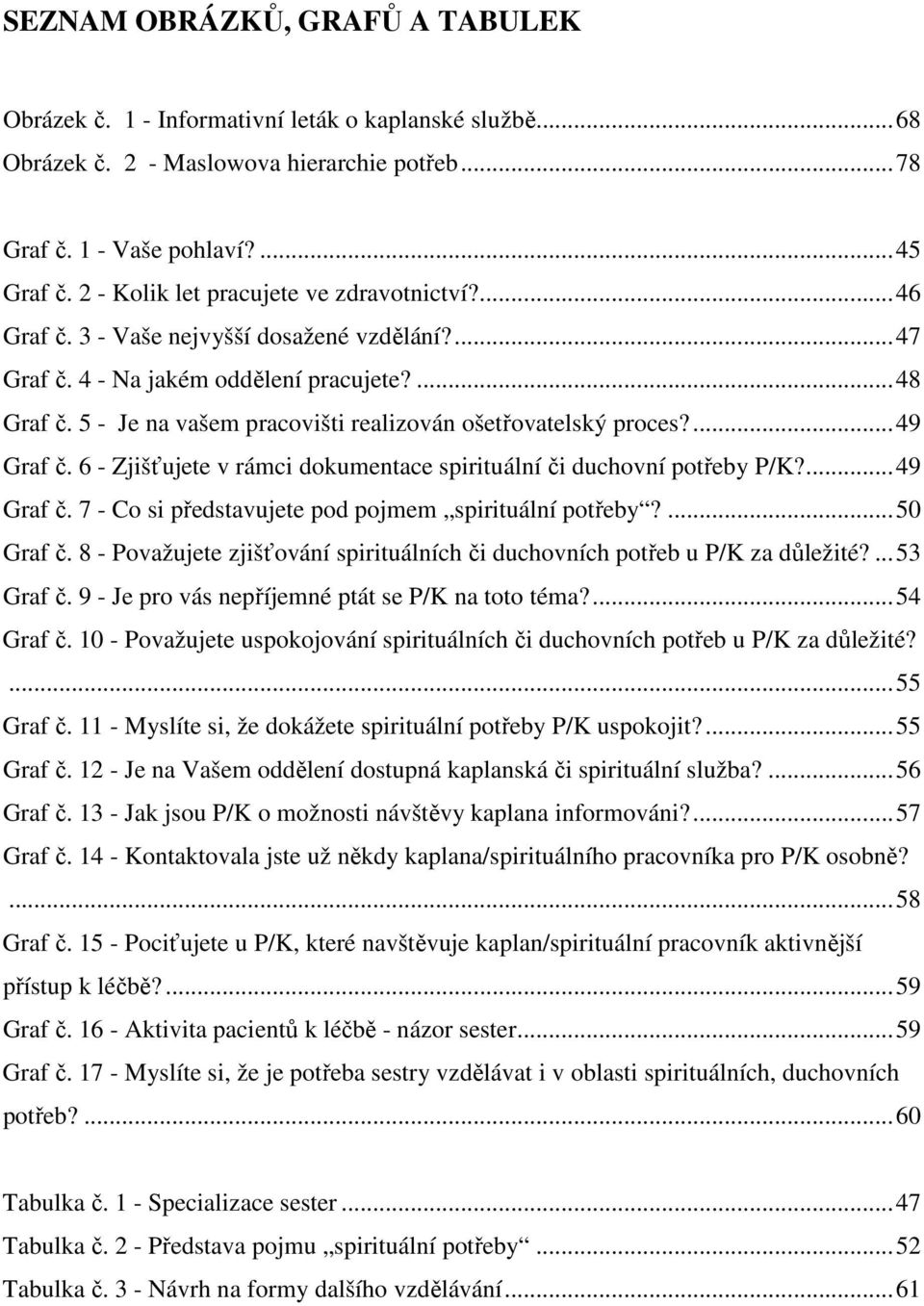 5 - Je na vašem pracovišti realizován ošetřovatelský proces?...49 Graf č. 6 - Zjišťujete v rámci dokumentace spirituální či duchovní potřeby P/K?...49 Graf č. 7 - Co si představujete pod pojmem spirituální potřeby?