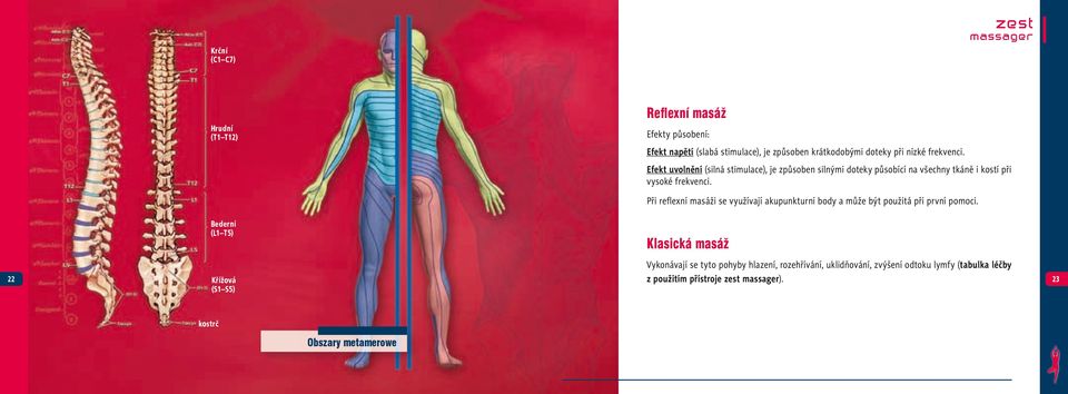 Bederní (L1 T5) Při reflexní masáži se využívají akupunkturní body a může být použitá při první pomoci.