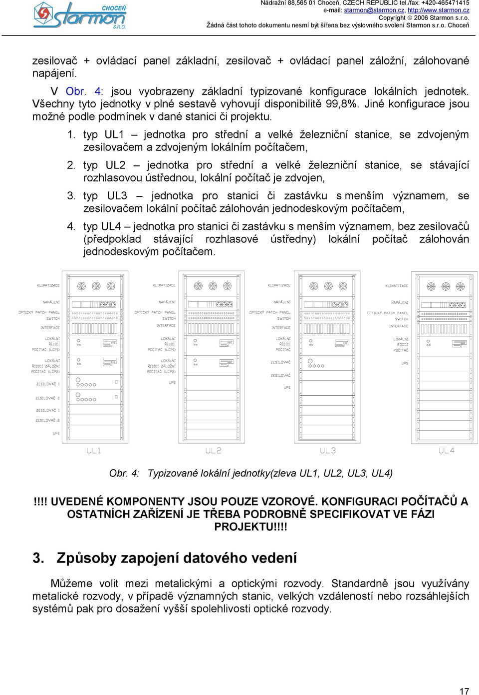 typ UL1 jednotka pro střední a velké železniční stanice, se zdvojeným zesilovačem a zdvojeným lokálním počítačem, 2.