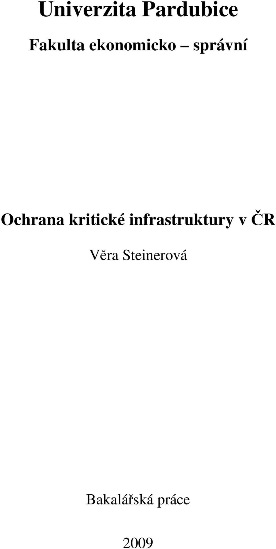 kritické infrastruktury v ČR