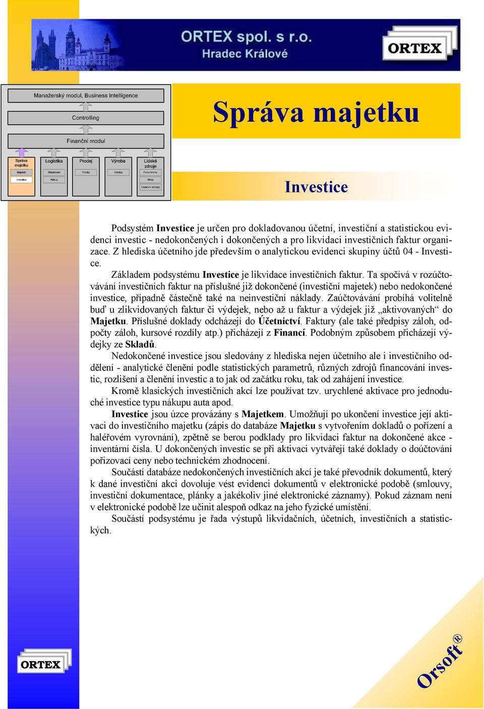 Ta spočívá v rozúčtovávání investičních faktur na příslušné již dokončené (investiční majetek) nebo nedokončené investice, případně částečně také na neinvestiční náklady.