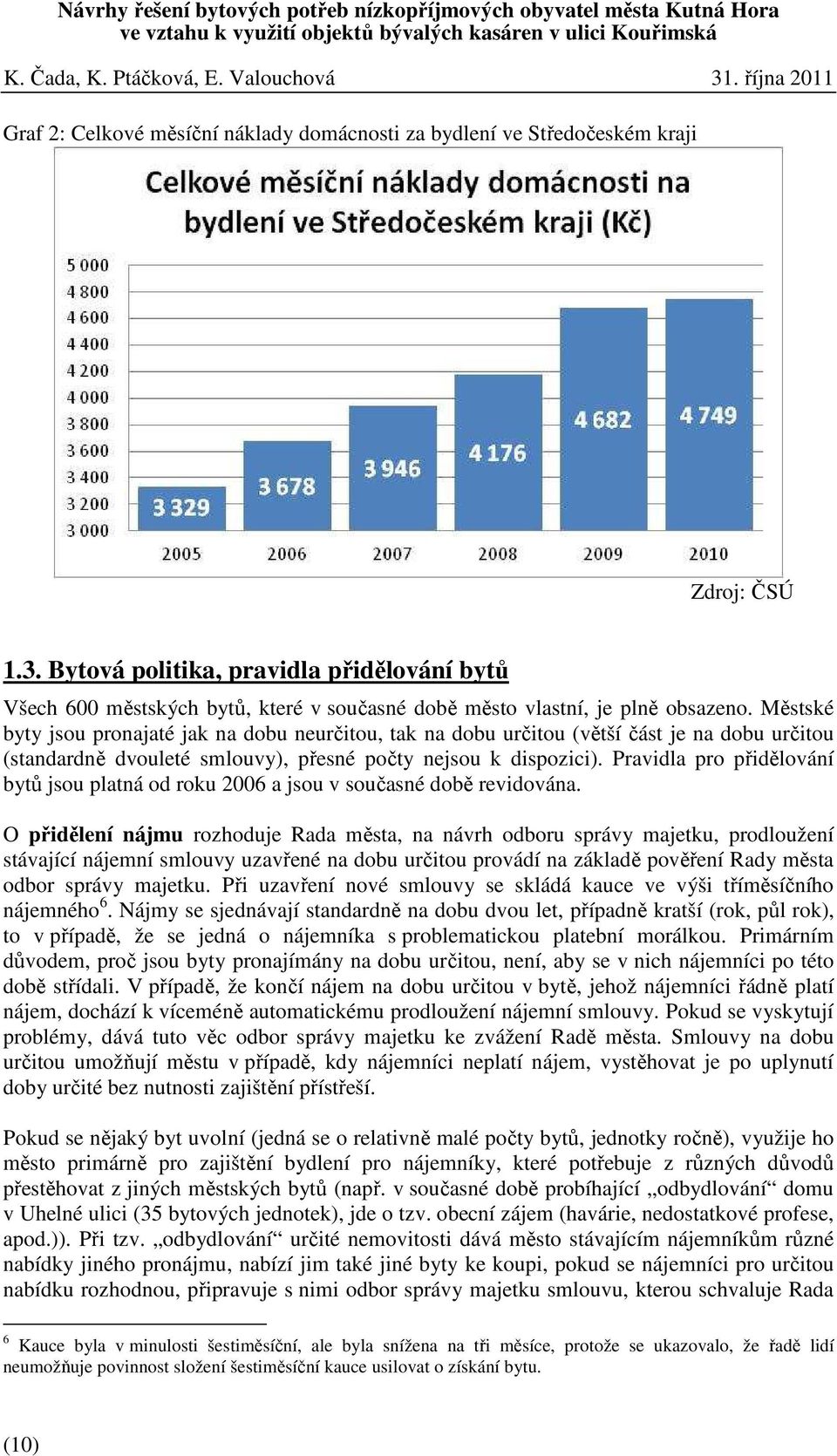 Městské byty jsou pronajaté jak na dobu neurčitou, tak na dobu určitou (větší část je na dobu určitou (standardně dvouleté smlouvy), přesné počty nejsou k dispozici).