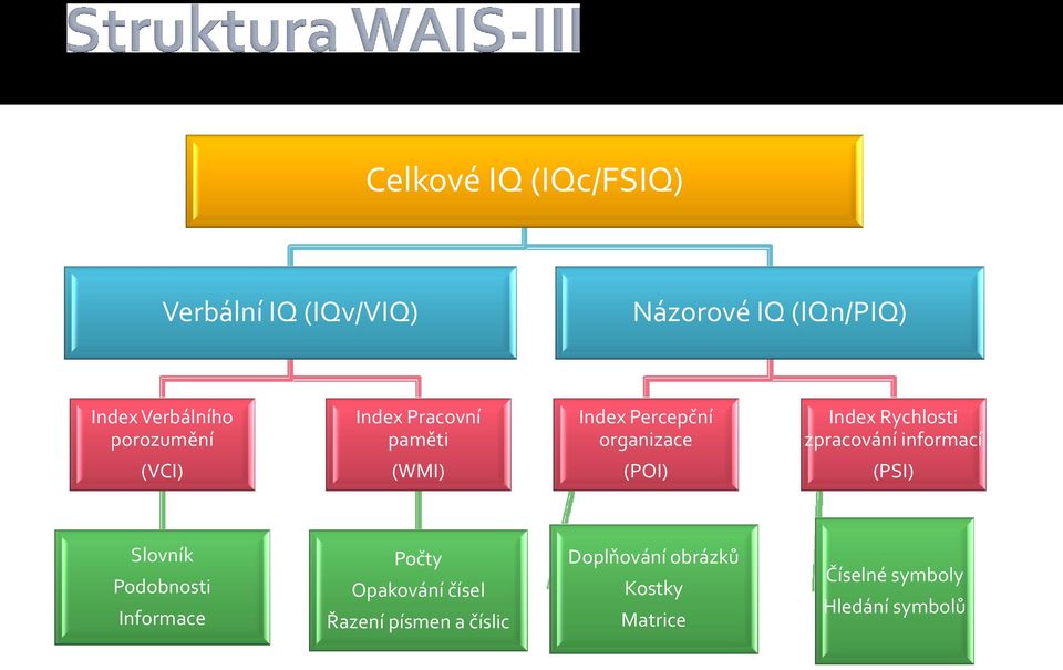 zpracování informací (VCI) (WMI) (POI) (PSI) Slovník Podobnosti Informace Počty