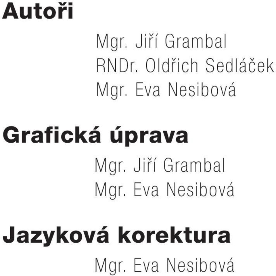 Eva Nesibová Grafická úprava Mgr.