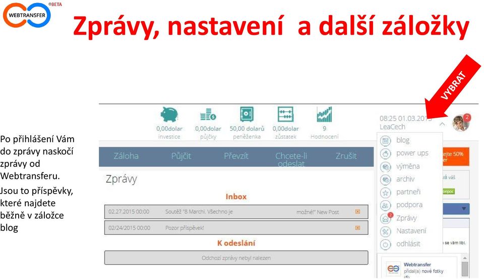 zprávy od Webtransferu.