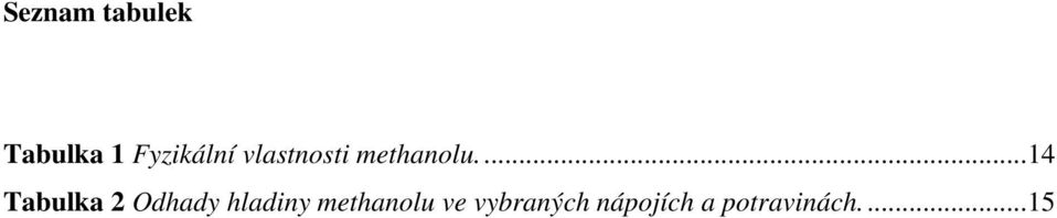 ... 14 Tabulka 2 Odhady hladiny