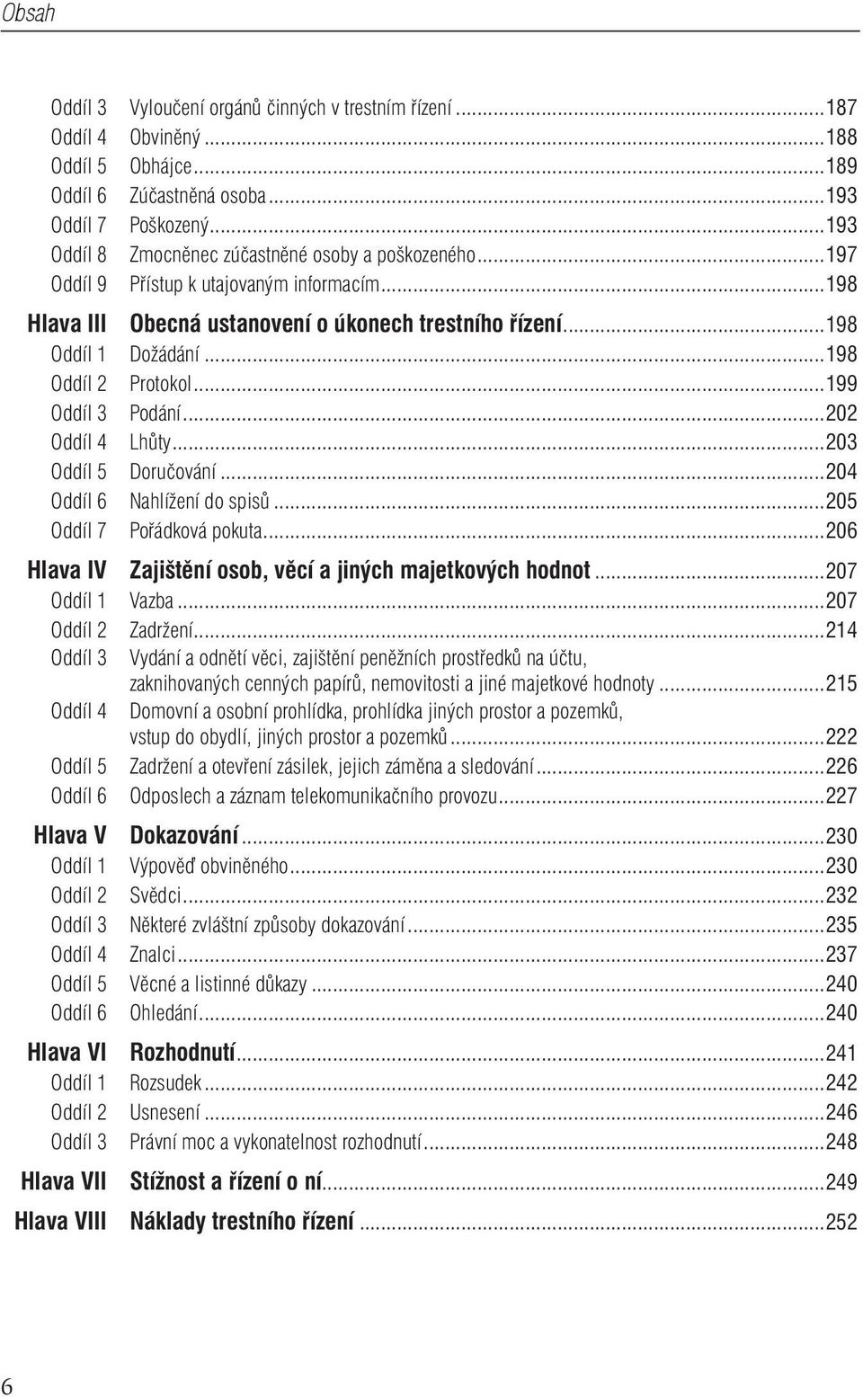 ..198 Oddíl 2 Protokol...199 Oddíl 3 Podání...202 Oddíl 4 Lhůty...203 Oddíl 5 Doručování...204 Oddíl 6 Nahlížení do spisů...205 Oddíl 7 Pořádková pokuta.