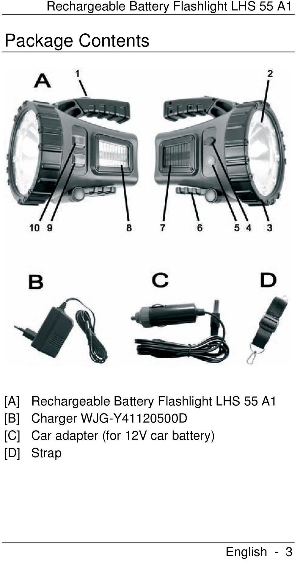 WJG-Y41120500D [C] Car adapter (for 12V car