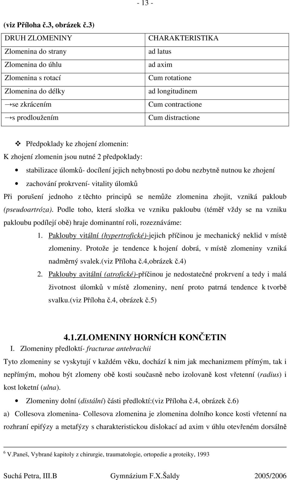 contractione Cum distractione Předpoklady ke zhojení zlomenin: K zhojení zlomenin jsou nutné 2 předpoklady: stabilizace úlomků- docílení jejich nehybnosti po dobu nezbytně nutnou ke zhojení zachování