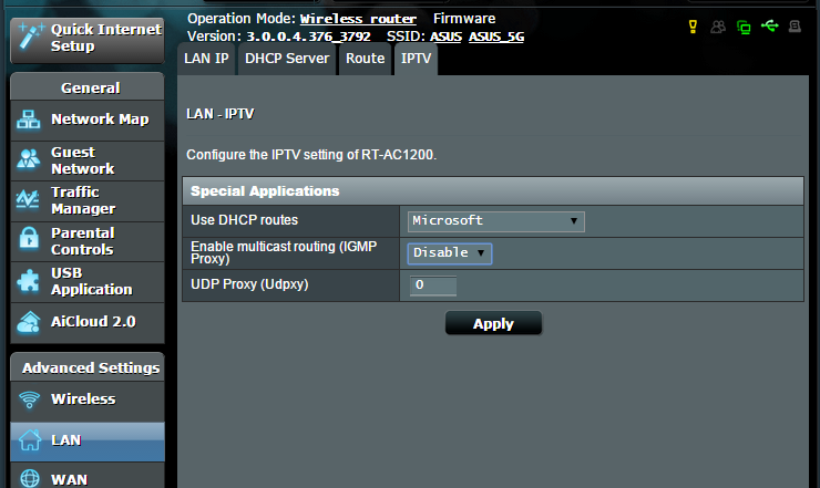 4.2.4 IPTV Tento bezdrátový směrovač podporuje připojení ke službám IPTV prostřednictvím ISP nebo místní sítě LAN.