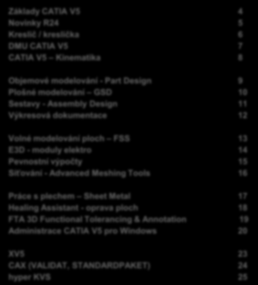 14 Pevnostní výpočty 15 Síťování - Advanced Meshing Tools 16 Práce s plechem Sheet Metal 17 Healing Assistant - oprava ploch 18 FTA