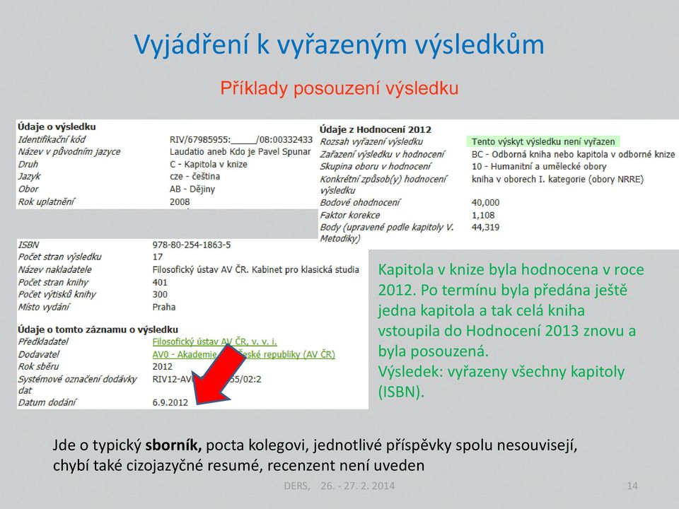 byla posouzená. Výsledek: vyřazeny všechny kapitoly (ISBN).