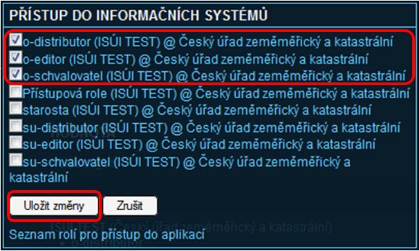 3.1.1. Přidělování přístupových rolí do AIS uživateli Pro přidělování přístupových rolí do ISÚI (i jiných AIS) slouží řádek Přístup do informačních systémů.