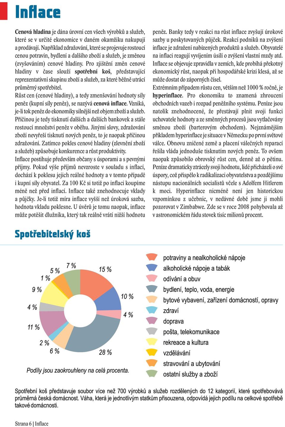 Pro zjištění změn cenové hladiny v čase slouží spotřební koš, představující reprezentativní skupinu zboží a služeb, za které běžně utrácí průměrný spotřebitel.