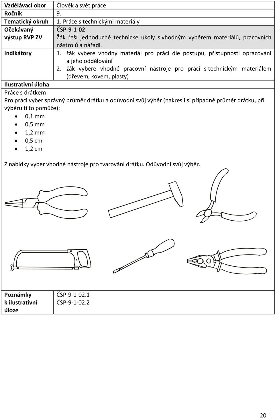 žák vybere vhodný materiál pro práci dle postupu, přístupnosti opracování a jeho oddělování 2.
