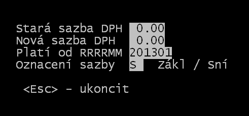 Po skončení přepočtu pokračuje program dotazem na úpravu předkontací DPH a účtového