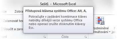 Základní informace ke klávesovým zkratkám pro pás karet V aplikaci Excel 2010 jsou k dispozici klávesové zkratky pro pás karet ve formě popisů, které umožňují rychle provádět úkoly bez použití myši.