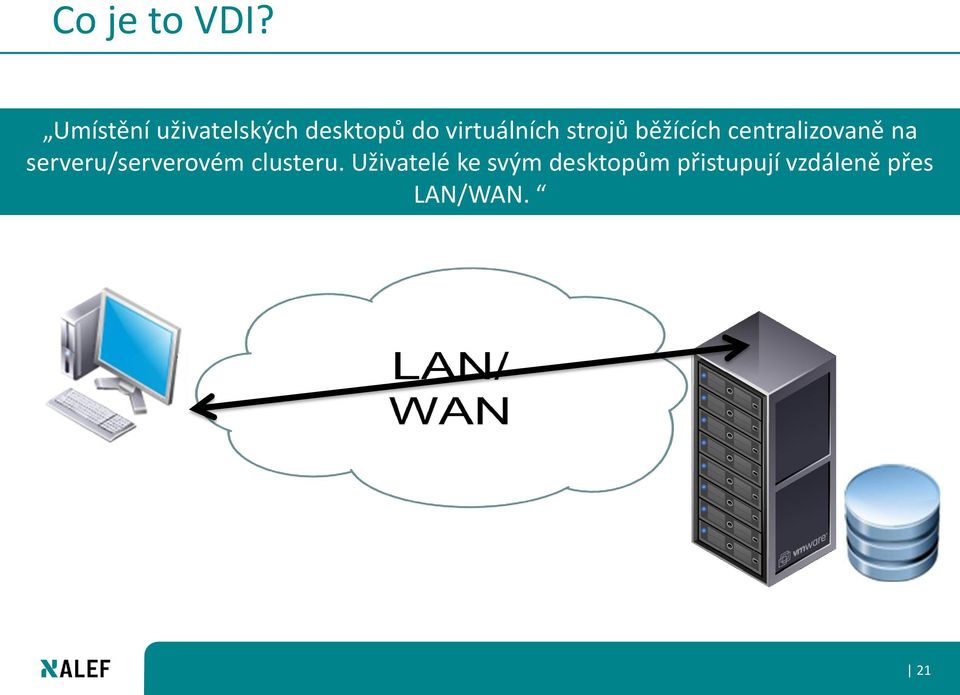 strojů běžících centralizovaně na