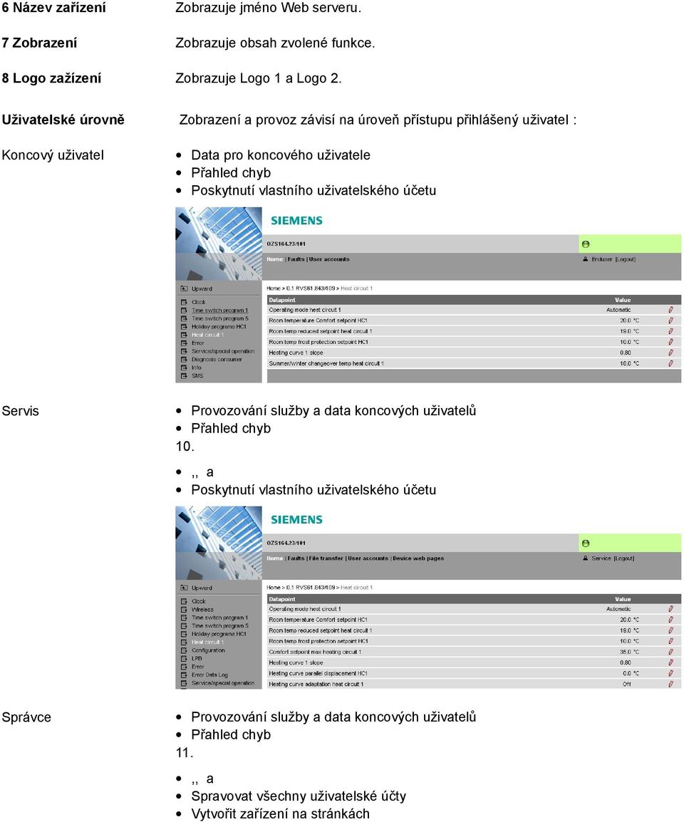 chyb Poskytnutí vlastního uživatelského účetu Servis Provozování služby a data koncových uživatelů Přahled chyb 10.