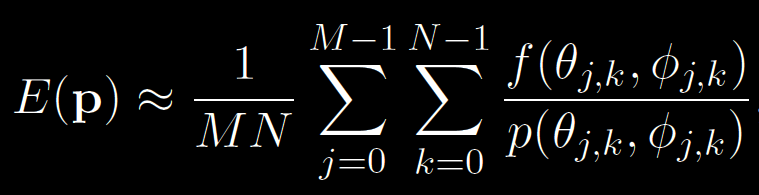 Indirect irradiance calculation E = SampleHemisphere(p); Estimating irradiance at p: E(p) = L