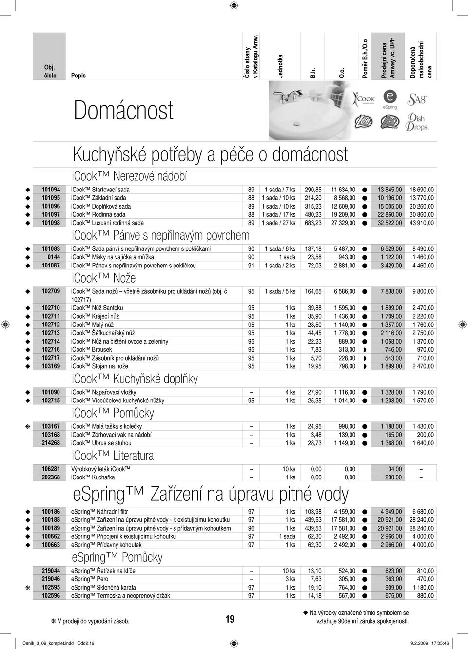 860,00 30 860,00 101098 icook Luxusní rodinná sada 89 1 sada / 27 ks 683,23 27 329,00 32 522,00 43 910,00 icook Pánve s nepřilnavým povrchem 101083 icook Sada pánví s nep ilnavým povrchem s pokli