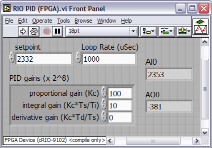 FPGA -funkce PID regulátoru Rozlišení: 16-bit pro datový typ integer Vzorkovací