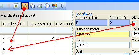 Druh dokumentu. Dle tohoto údaje je zařazován dokument v obrazovce Detail Způsob likvidace. Jedná se o údaj po jakou dobu se uložený dokument uchovává.