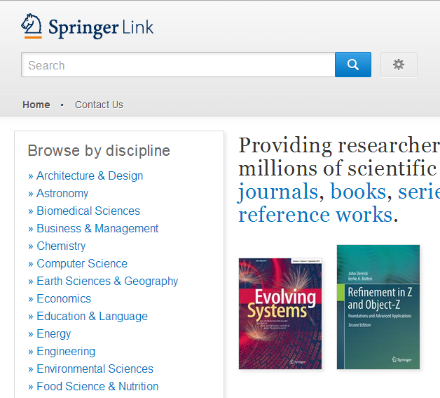 ACS, RSC, Springer apod. http://link.springer.