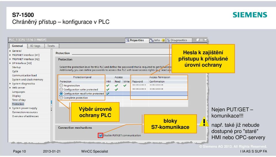 WinCC Specialist bloky S7-komunikace Nejen PUT/GET komunikace!!! např.