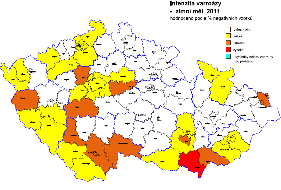 (Veselý, 2011) Obr.č.11. Rok Celkový počet vzorkŧ Procento nad 3 roztoče Procento negativních vzorkŧ 2011 52001 9 42 (www.beedol.cz) 5.35.