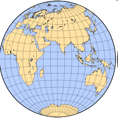 azimuthal equal-area World Pseudocylindrical Sinusoidal