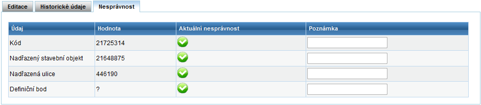 5.19.6. Historické údaje Na této záloţce je zobrazena tabulka obsahující všechny změny, které byly s prvkem provedeny. Klepnutím do řádku se pod tabulkou zobrazí detaily změny. 5.19.7.