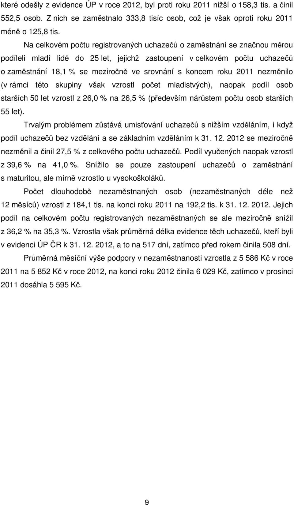 roku 211 nezměnilo (v rámci této skupiny však vzrostl počet mladistvých), opak podíl osob starších 5 let vzrostl z 26, % 26,5 % (především nárůstem počtu osob starších 55 let).