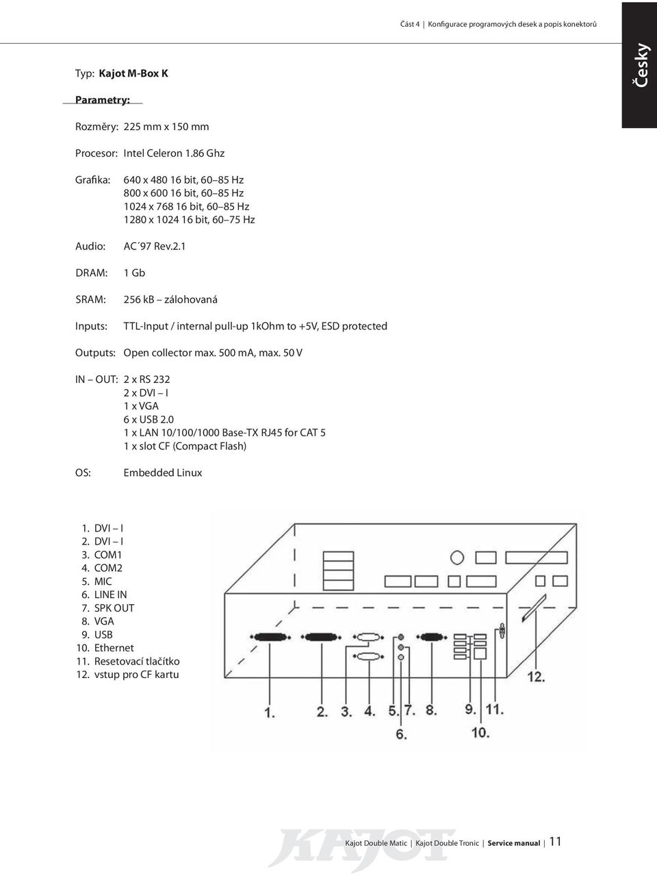 x 768 16 bit, 60 85 Hz 1280 x 1024 16 bit, 60 75 Hz AC 97 Rev.2.1 1 Gb 256 kb zálohovaná TTL-Input / internal pull-up 1kOhm to +5V, ESD protected Outputs: Open collector max. 500 ma, max.